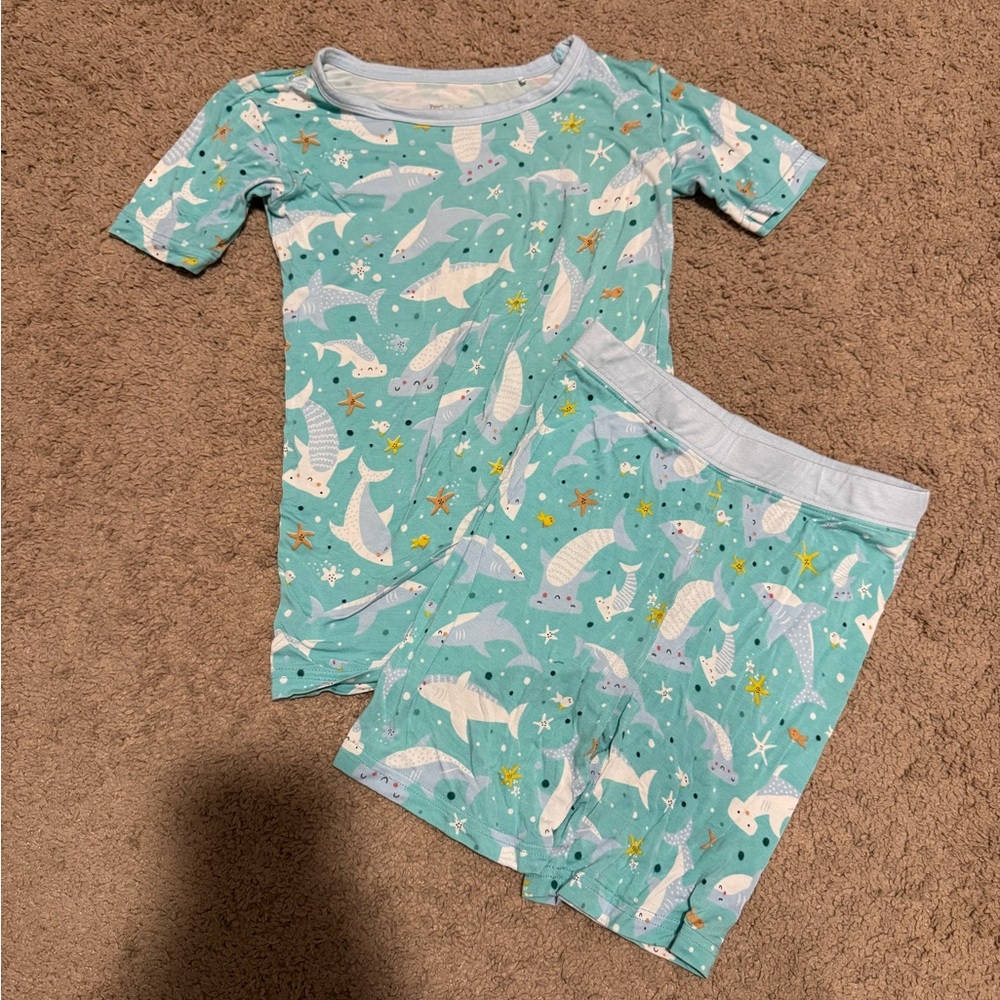 Little Sleepies Aqua Shark Pajama Set